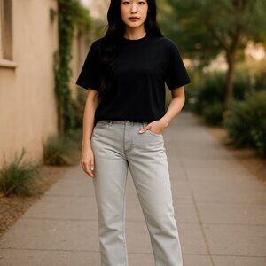 SOHO Boyfriend Jeans Mid Waist Gray - 8